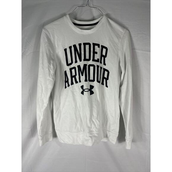 UNDER ARMOUR UA RIVAL Terry White Crewneck SWEATSHIRT  Mens Size S - Picture 1 of 3